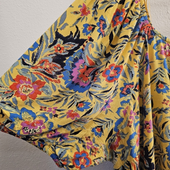 3X Yellow Floral Babydoll Tiered Top Terra & Sky Plus Size - Picture 4 of 7